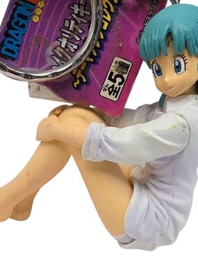 Vintage Dragon Ball Bulma Keychain Figure Banpresto Theme Song Collection Anime